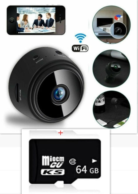 Magnetisk säkerhetskamera – 1080P HD smart infraröd nattvision | Trådlös mini hemkamera