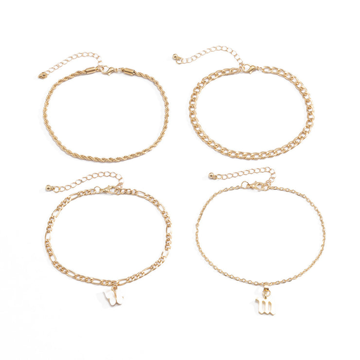 Gorgeous 4-Layer Gold Butterfly Anklets