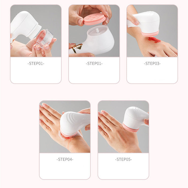 Detergente Viso Elettrico e Pulitore di Pori – Strumento di Bellezza Vibrante per una Pulizia Profonda della Pelle