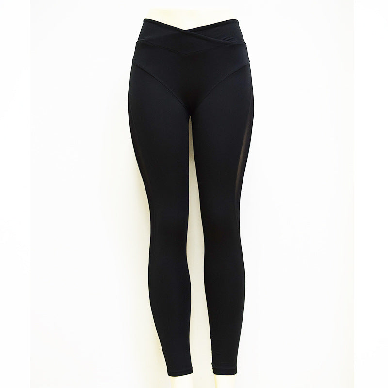 Mesh Patchwork Stretchy Fitness Push Up Leggings - Koyers