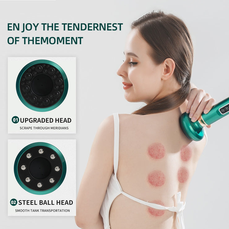 Anti-Cellulite Gua Sha Cupping Massager Heated with Steel Balls