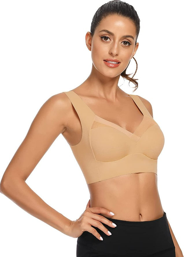 No Underwire Padded Push Up Soft Back Seamless Bra - Koyers