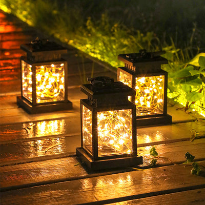 Solar Candle Lantern – Warm Light with LED Candle or Warm Light with String Lights