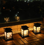 Solar Candle Lantern – Warm Light with LED Candle or Warm Light with String Lights