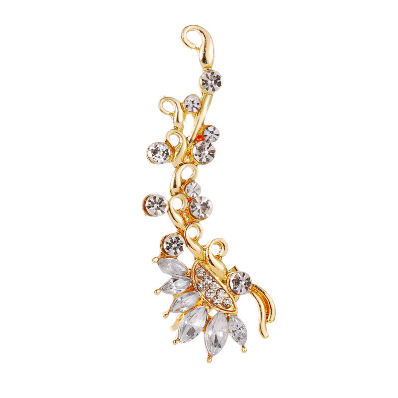 Fashion Star Flower Crystal Ear Clip Earrings - Koyers