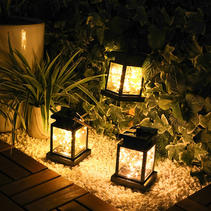 Solar Candle Lantern – Warm Light with LED Candle or Warm Light with String Lights