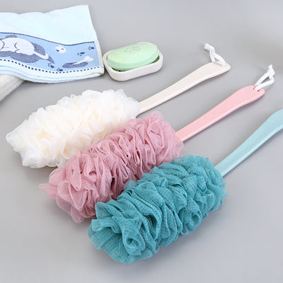 Long Handle Bath Shower Brush – Soft Mesh Back Scrubber for Gentle Exfoliation