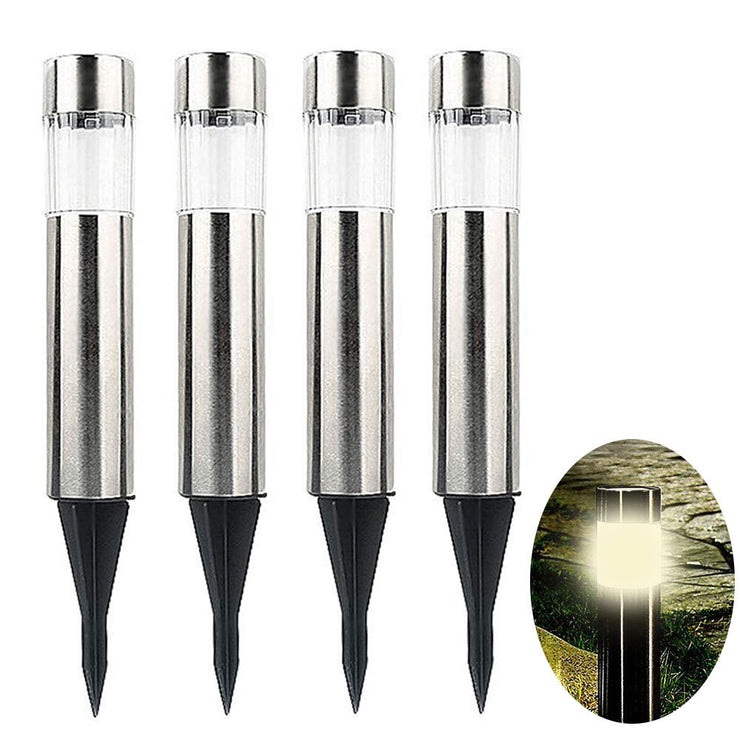 Solar Cylindrical Lawn Light – Waterproof Metal Outdoor LED Garden Lamp