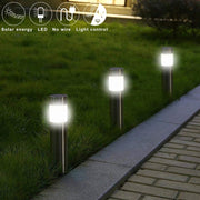 Solar Cylindrical Lawn Light – Waterproof Metal Outdoor LED Garden Lamp