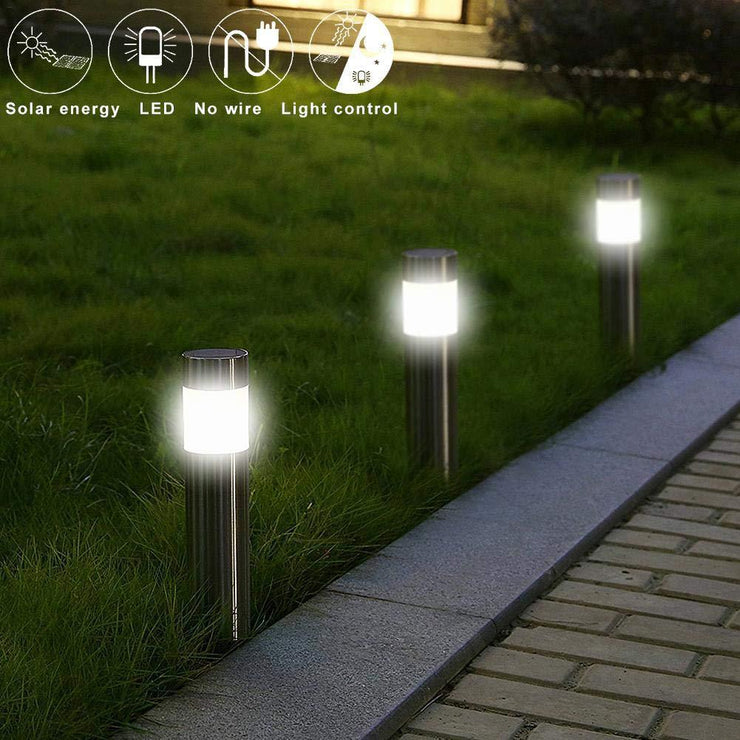 Solar Cylindrical Lawn Light – Waterproof Metal Outdoor LED Garden Lamp
