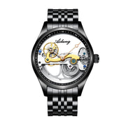 Automatic Mechanical Watch – Creative Hollow Design Men’s Luminous Sports Watch with Silicone or Steel Band