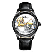 Automatic Mechanical Watch – Creative Hollow Design Men’s Luminous Sports Watch with Silicone or Steel Band