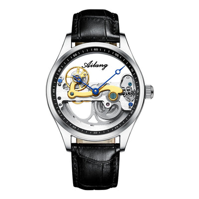 Automatic Mechanical Watch – Creative Hollow Design Men’s Luminous Sports Watch with Silicone or Steel Band
