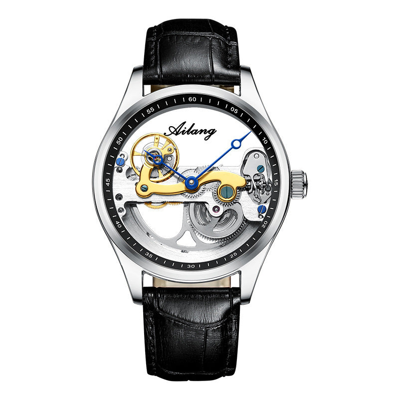 Automatic Mechanical Watch – Creative Hollow Design Men’s Luminous Sports Watch with Silicone or Steel Band