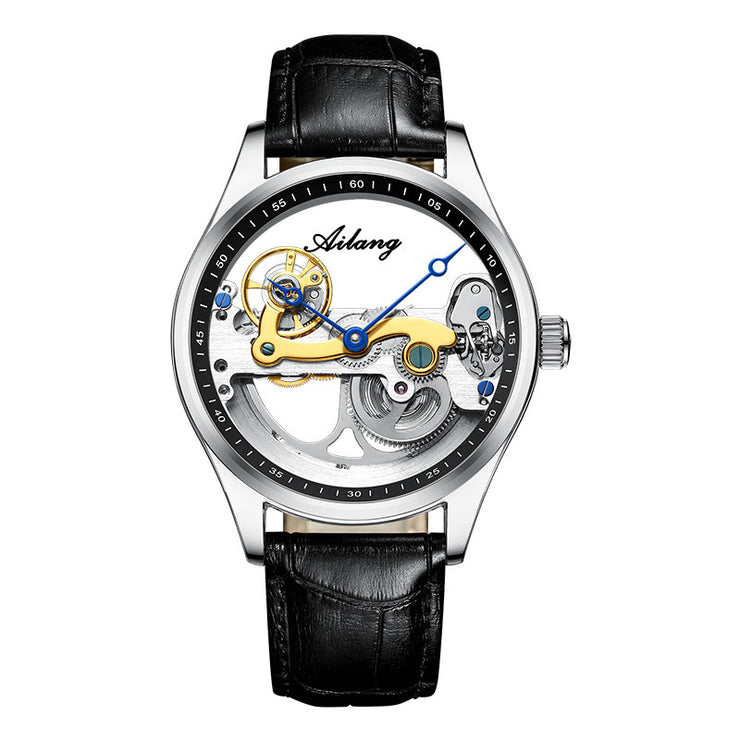 Automatic Mechanical Watch – Creative Hollow Design Men’s Luminous Sports Watch with Silicone or Steel Band