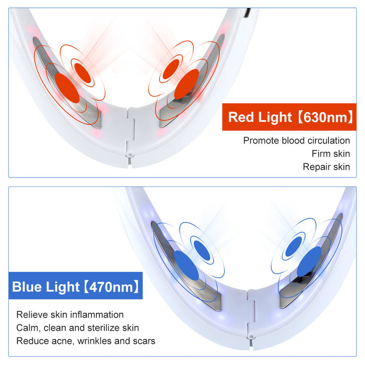 Multifunctional Facial Lifting & Thinning Device – LED Light Therapy & Vibration Face Massager