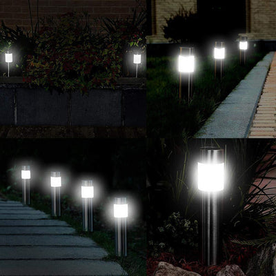 Solar Cylindrical Lawn Light – Waterproof Metal Outdoor LED Garden Lamp