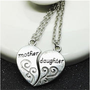 Mother & Daughter Two-Part Love Necklace – Heart-Shaped Matching Pendant Set