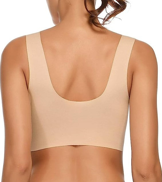 No Underwire Padded Push Up Soft Back Seamless Bra - Koyers