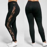 Full Length Soft Mesh Hollow Out Lace Leggings - Koyers
