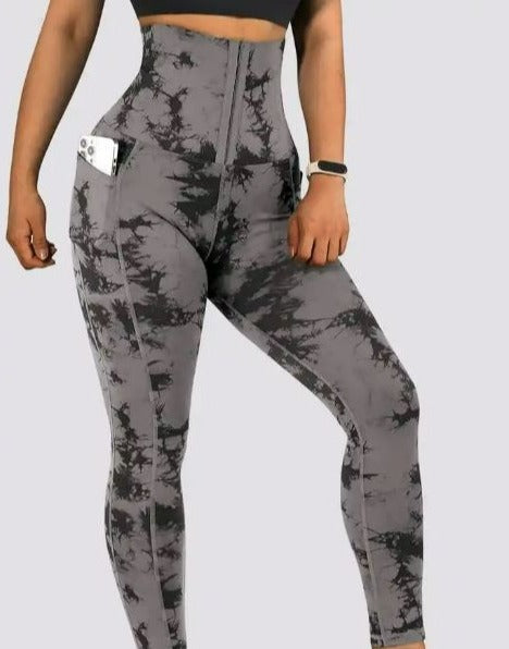Tummy Control & Body Shaping Corset Leggings With Pocket - Koyers