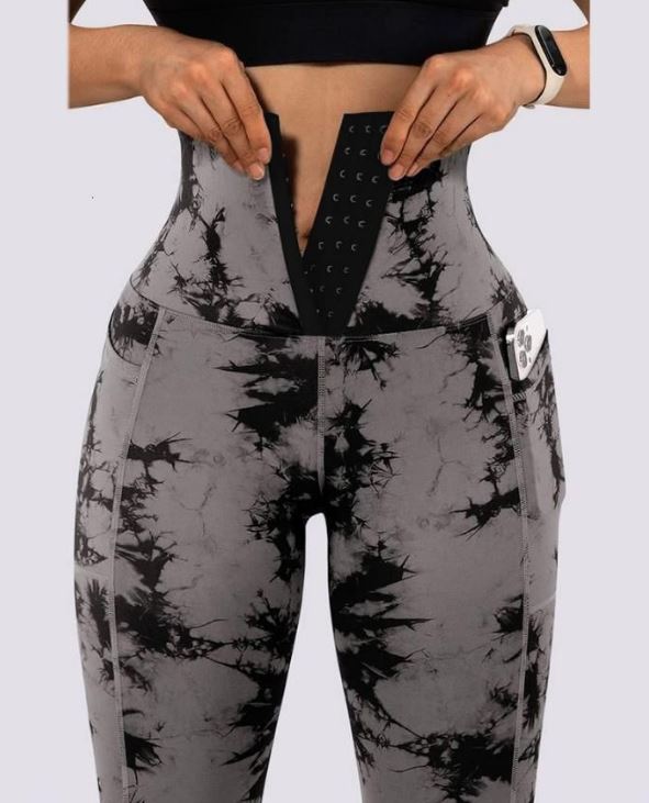 Tummy Control & Body Shaping Corset Leggings With Pocket - Koyers