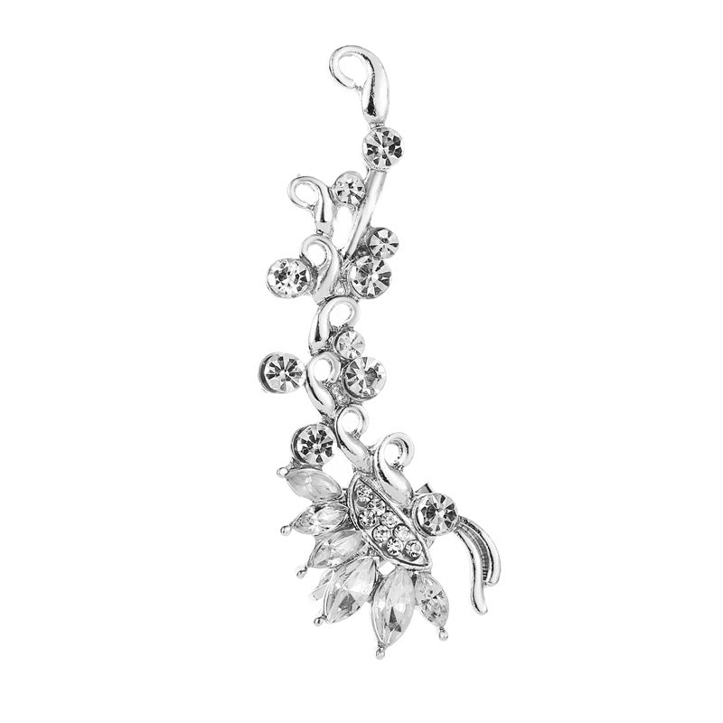 Fashion Star Flower Crystal Ear Clip Earrings - Koyers