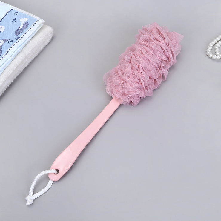 Long Handle Bath Shower Brush – Soft Mesh Back Scrubber for Gentle Exfoliation