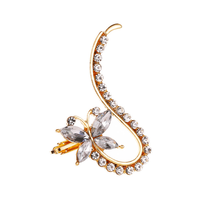 Fashion Star Flower Crystal Ear Clip Earrings - Koyers