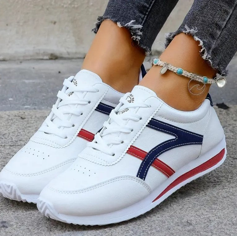 Women's Preppy Lace-Up Comfort Sneakers