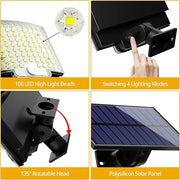 106LED Solar Wall Lamp – Outdoor Waterproof Security Light with Remote Control