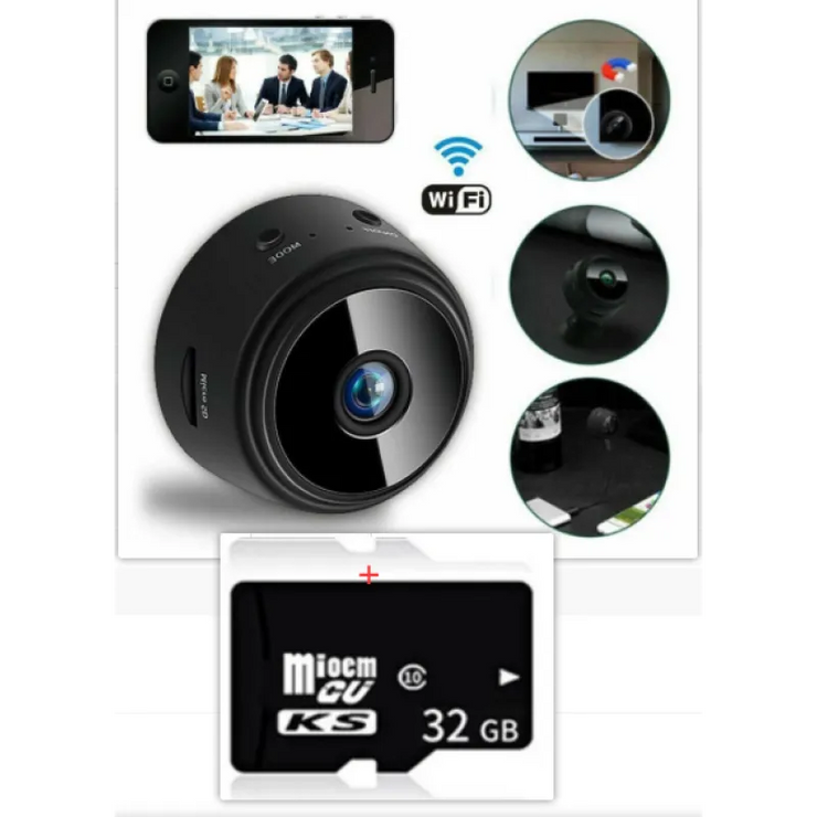 Magnetisk säkerhetskamera – 1080P HD smart infraröd nattvision | Trådlös mini hemkamera