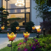 Flower Solar Lawn Light – Waterproof Metal Garden Decoration with Warm LED Glow