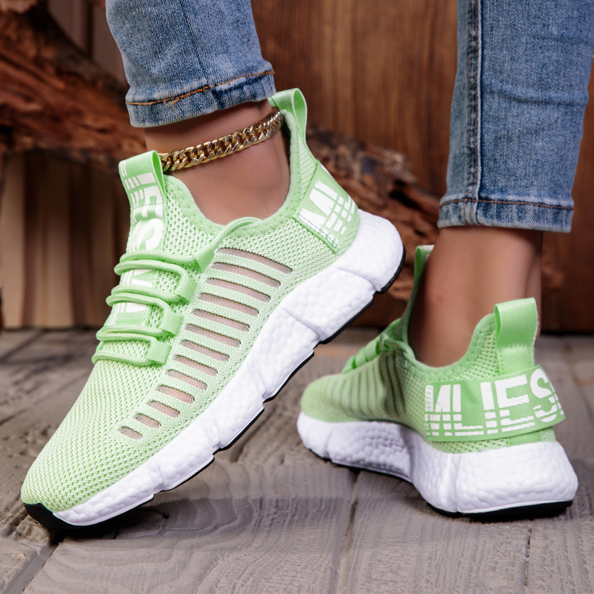 Women’s Breathable Casual Sneakers – Lightweight Hollow Mesh  Shoes
