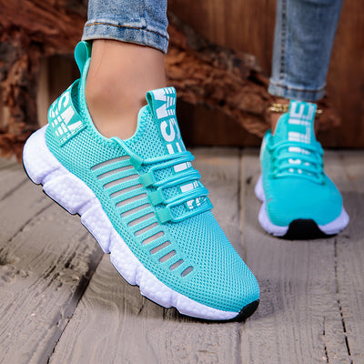Kvinnors Andningsbara Casual Sneakers – Lätta Skor med Ihåligt Mesh