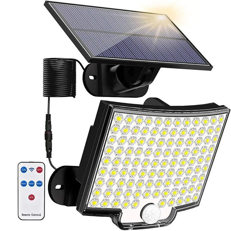 106LED Solar Wall Lamp – Outdoor Waterproof Security Light with Remote Control