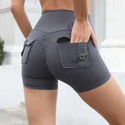 High Waist Fitness Shorts with Pockets - Koyers