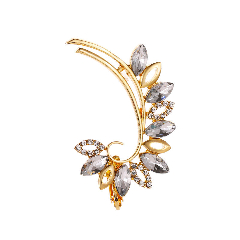 Fashion Star Flower Crystal Ear Clip Earrings - Koyers