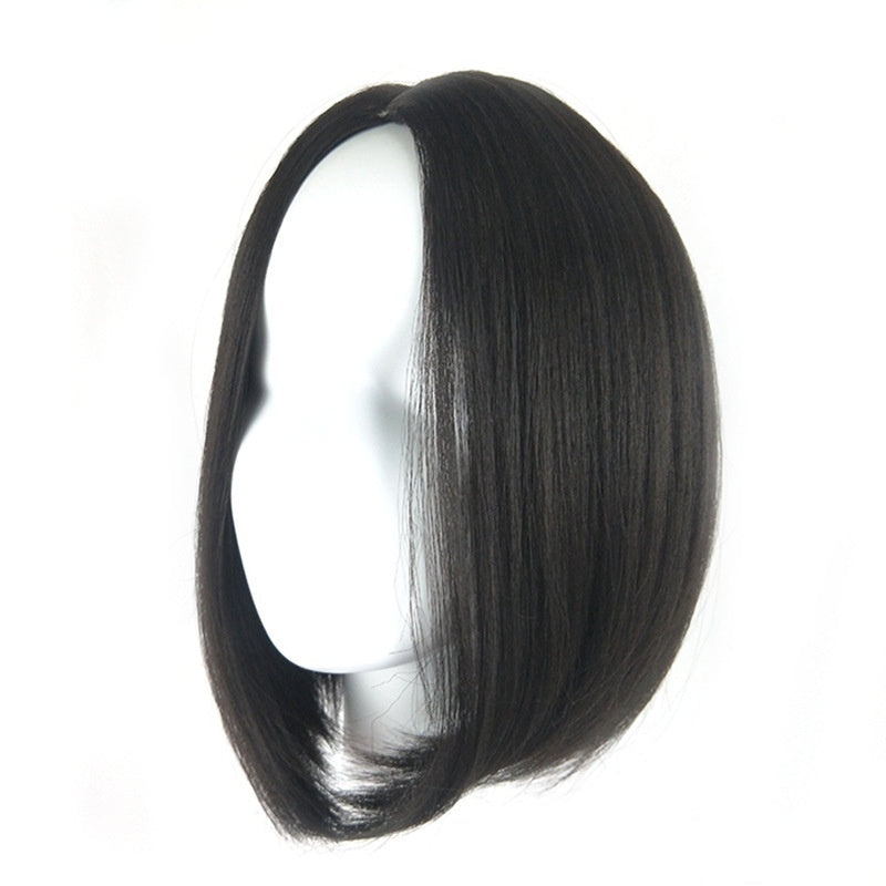 Short Straight Lace Front Bob Wig Natural Look Pre-Plucked Hairline Heat Resistant Human Hair Wig