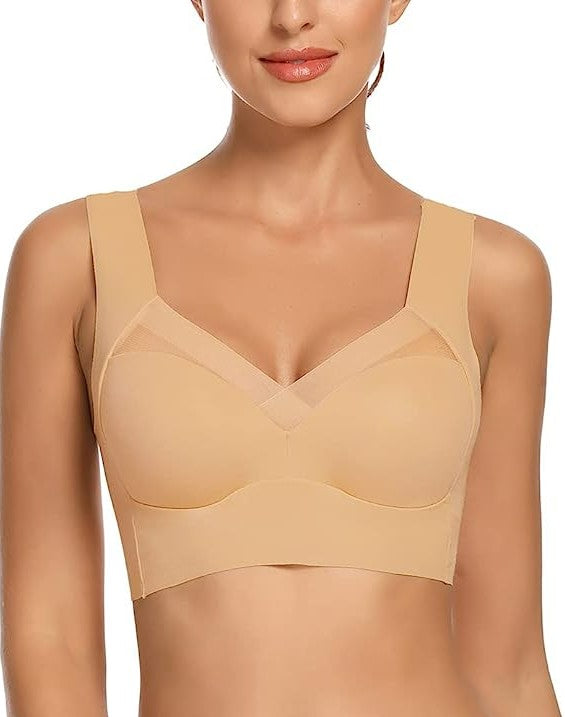 No Underwire Padded Push Up Soft Back Seamless Bra - Koyers