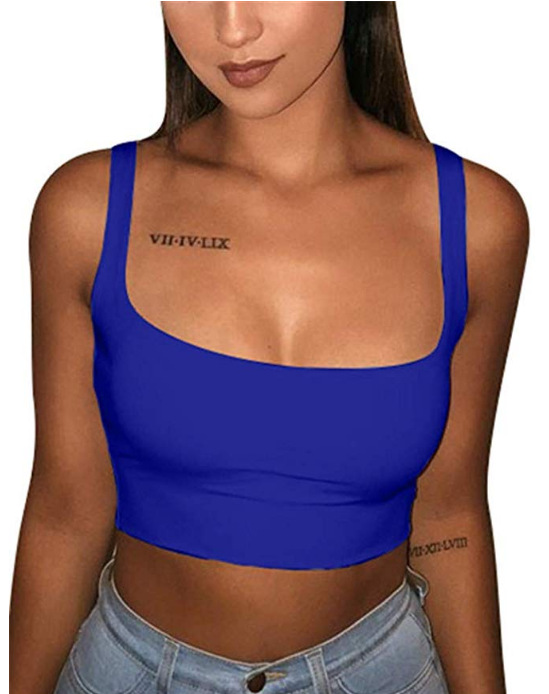 Strappy Low Neck Cropped Tank Top - Koyers