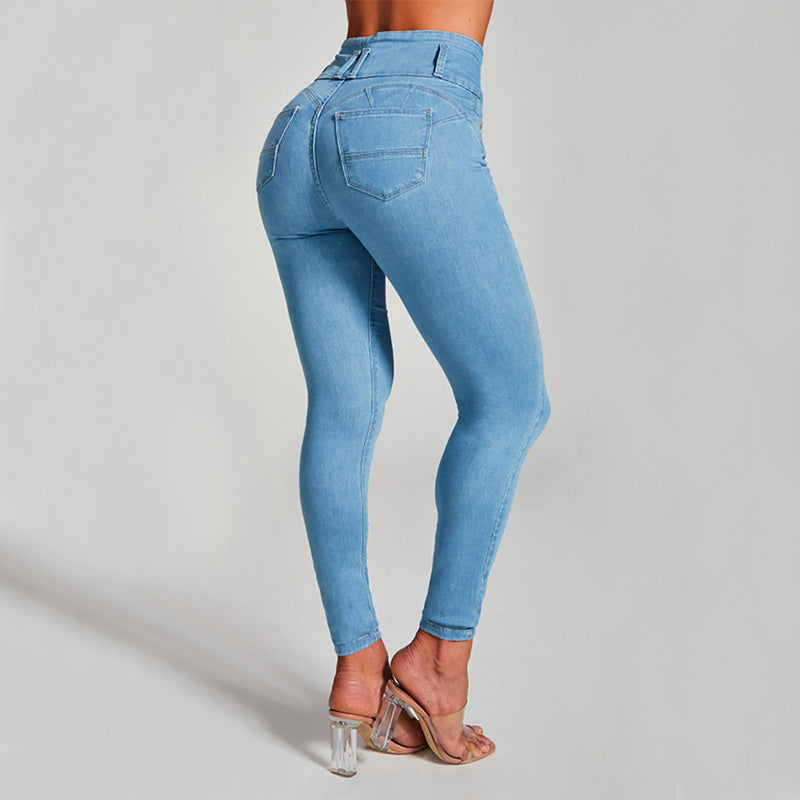 High Waist Skinny Jeans for Women – Stretch Shaping Pants with Hip Lift