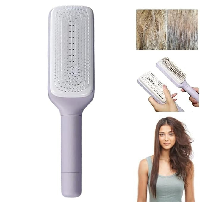 Spazzola per Capelli Autopulente – Setole Retrattili, Cuscino d'Aria 3D, Pettine Antistatico per Districare i Capelli Senza Sforzo