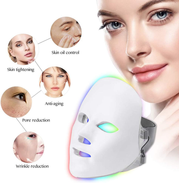 Maschera per Terapia della Luce LED Facciale – Dispositivo Ricaricabile per il Ringiovanimento e l'Illuminazione della Pelle