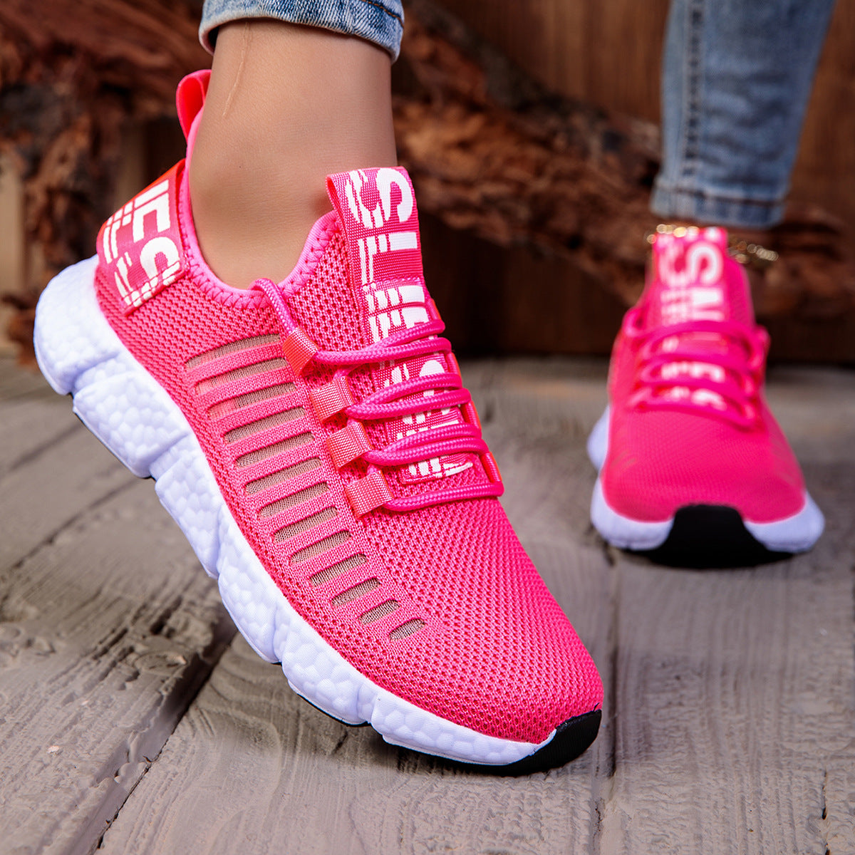 Women’s Breathable Casual Sneakers – Lightweight Hollow Mesh  Shoes