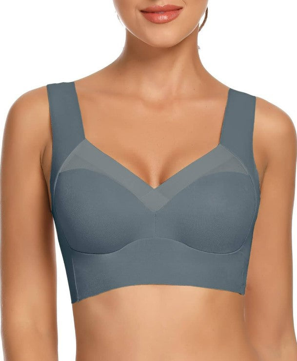 No Underwire Padded Push Up Soft Back Seamless Bra - Koyers