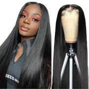 Brazilian Hair Wig with Lace Closure Human Hair Natural Look Pre-Plucked Full Wig for Women