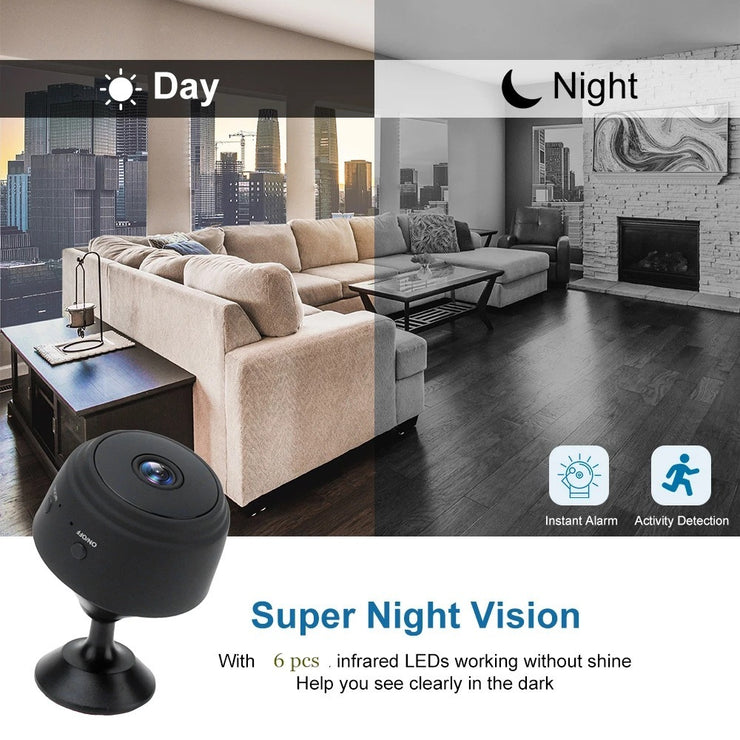 Magnetisk säkerhetskamera – 1080P HD smart infraröd nattvision | Trådlös mini hemkamera