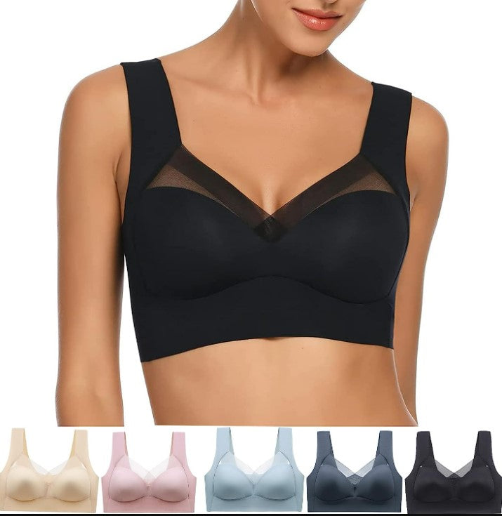 No Underwire Padded Push Up Soft Back Seamless Bra - Koyers