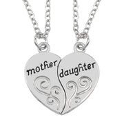 Mother & Daughter Two-Part Love Necklace – Heart-Shaped Matching Pendant Set